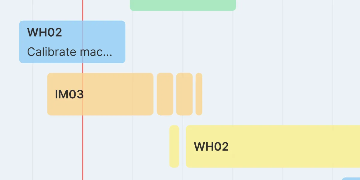 A tightly cropped screenshot of stacked scheduling timelines.